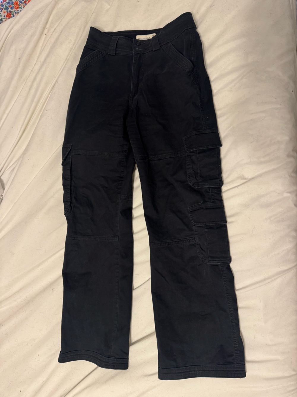 Abercrombie & Fitch Black Straight-Leg Cargo Pants